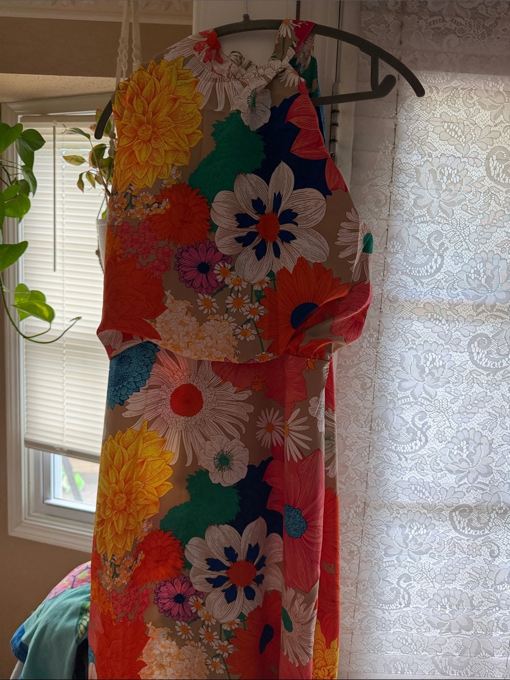 Floral Halter Maxi Dress in Multicolor